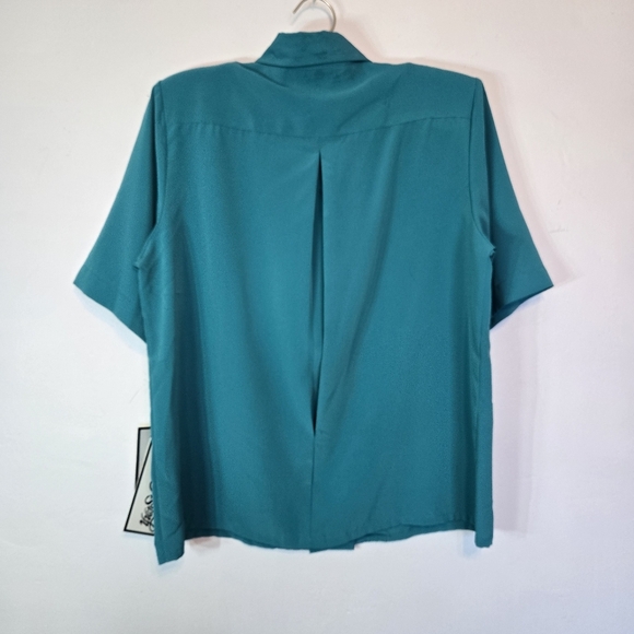 VTG NWT Yves St. Claire Aqua Secretary Blouse - Picture 2 of 8